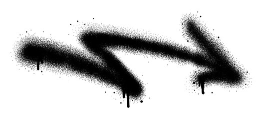 Arrows sprayed in graffiti style on white background. Street art.