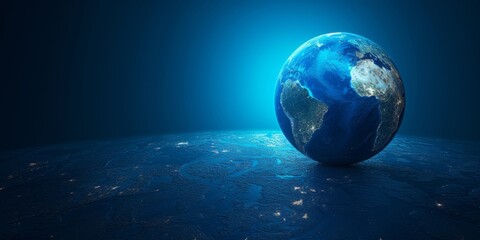 Stylish Cgi World Map: Futuristic Blue Globe Symbolizes Global Connectivity. Concept Minimalist Home Decor, Diy Crafts, Healthy Recipes, Fitness Tips, Mindfulness Meditation