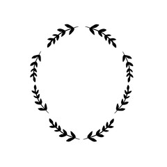 Hand drawn cutout black leaves botanical elements.