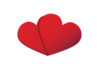 Vector flat icon - two hearts. It is a symbol of love and family. Valentine's Day - 734065737