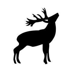 Collection of silhouettes of wild animals - the deer 