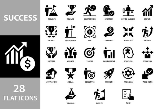 Success 27 Black Icons Set