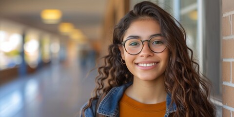 Latina Teen Immersed In Social Media At Suburban High School, Seeking Approval. Concept Insecurity, Social Media Obsession, Peer Pressure, Validation, High School Drama