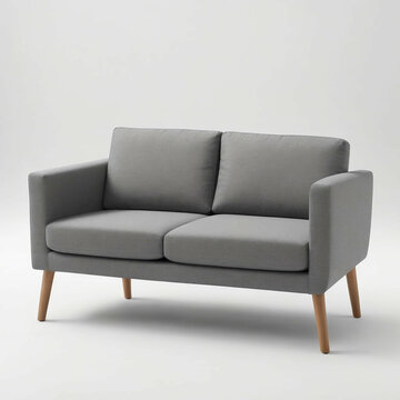 grey sofa isolated on white background