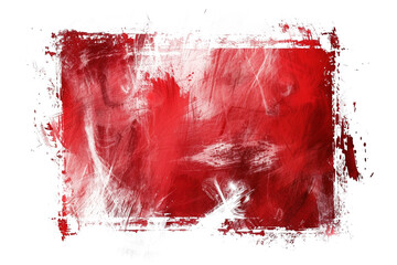 red grunge and scratch effect texture with transparent background
