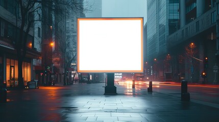 LED Billboard mockup, Billboard Mockup, Horizontal advertising stand in the street. Blank white street billboard poster lightbox stand mock with urban city background