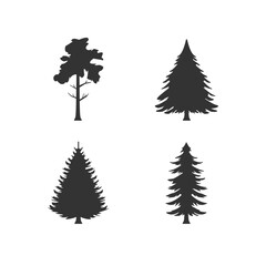 Obraz premium Set glyph icons of pine