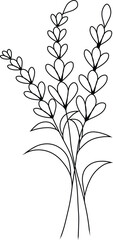 Illustration of Flower Silhouette with Flowers and Leaves vector