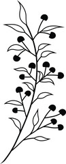 Illustration of Flower Silhouette with Flowers and Leaves vector