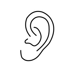 Ear vector icon, hearing symbol