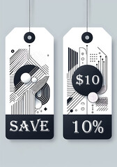 Special offer discount tag promotion banner with editable text, Generative AI