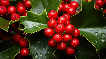 winter holly berries holiday