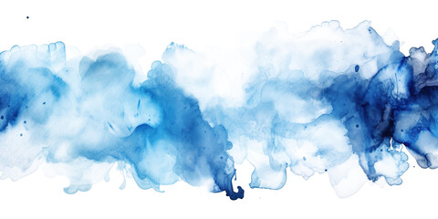 Abstract cerulean pacific blue color watercolor paint shapes isolated on transparent background PNG. Graphic resource, vibrant cold colors, art, artistic expression painting texture