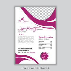 Beauty and Spa Flyer, Hair & Beauty Care Salon Flyer Template.	
