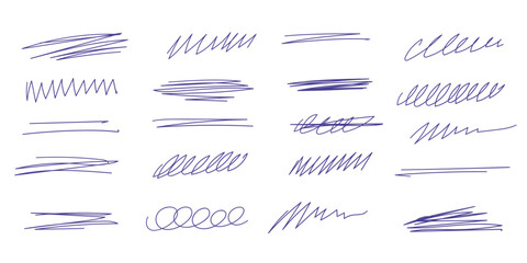 Pen drawn line vector. Hand drawn doodle marker stroke of graffiti texture grunge style. - obrazy, fototapety, plakaty