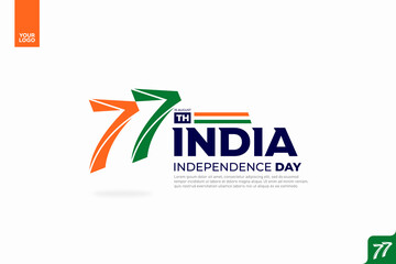 India's 77th independence anniversary logotype.