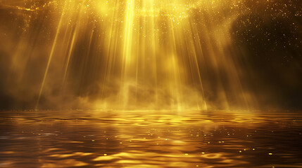 golden shimmer light vector background with glowing s