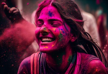 Enjoy the Joyful Colors of Holi. Generative AI