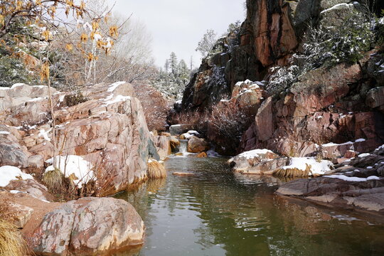 East Verde River in the Tonto National Forest, outside of Payson, AZ, in late-January. 