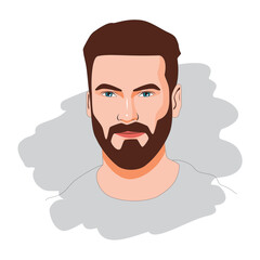 Beard man illustration. Vector image