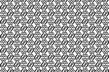 Monochrome black and white pattern. Abstract mosaic texture for fabric, print, table cloth, banner, cover, card, scarf, soft furniture, invitation, decoration, wrapping paper, interior, wallpaper.
