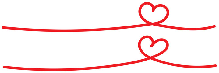 Heart linear illustration. One line continuous doodle for Valentine's Day card. Minimal heart design.