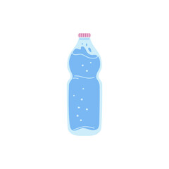Water in bottle, vector illustration in flat cartoon style isolated on white