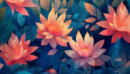 a colorful screen shot of a flower background Generative AI - obrazy, fototapety, plakaty