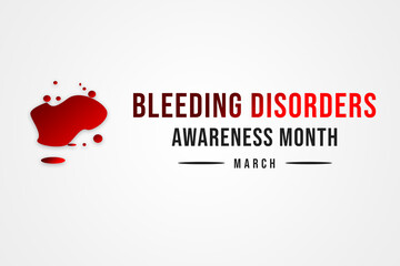 bleeding disorders awareness month with white minimalist background design. - obrazy, fototapety, plakaty