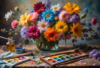 still life with flowers