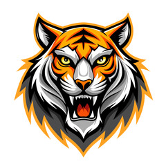Tiger head logo vector isolated on white