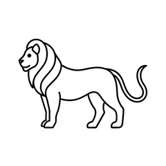 Lion line art logo, isolated vector