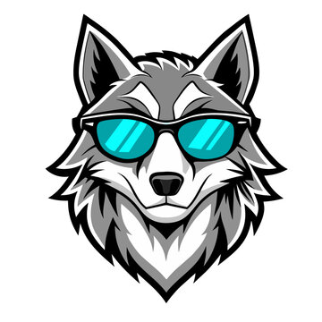 Wolf wearing sunglass logo