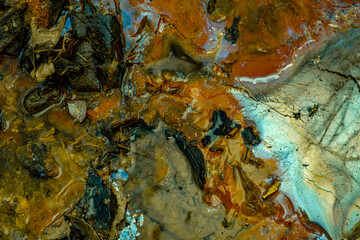 Water pollution on river by toxic chemicals