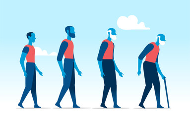 Fototapeta premium Aging, Physiological Changes, Material Body Transformation