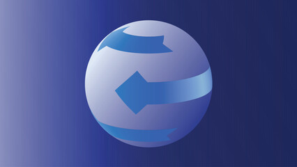 Colorful abstract background, neon gradation circle with arrows, vector poster. Abstract vector sphere symbol. Holographic iridescent color blend of fluorescent transition mesh. Vector illustration.