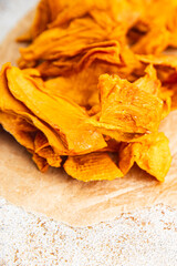 dried mango delicious fruit dried fruit useful fresh delicious healthy eating cooking appetizer meal food snack on the table copy space food background rustic top view keto or paleo diet  