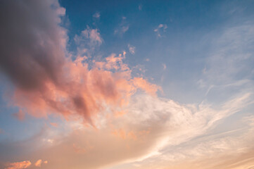 Fototapeta premium sunset sky with soft colorful clouds