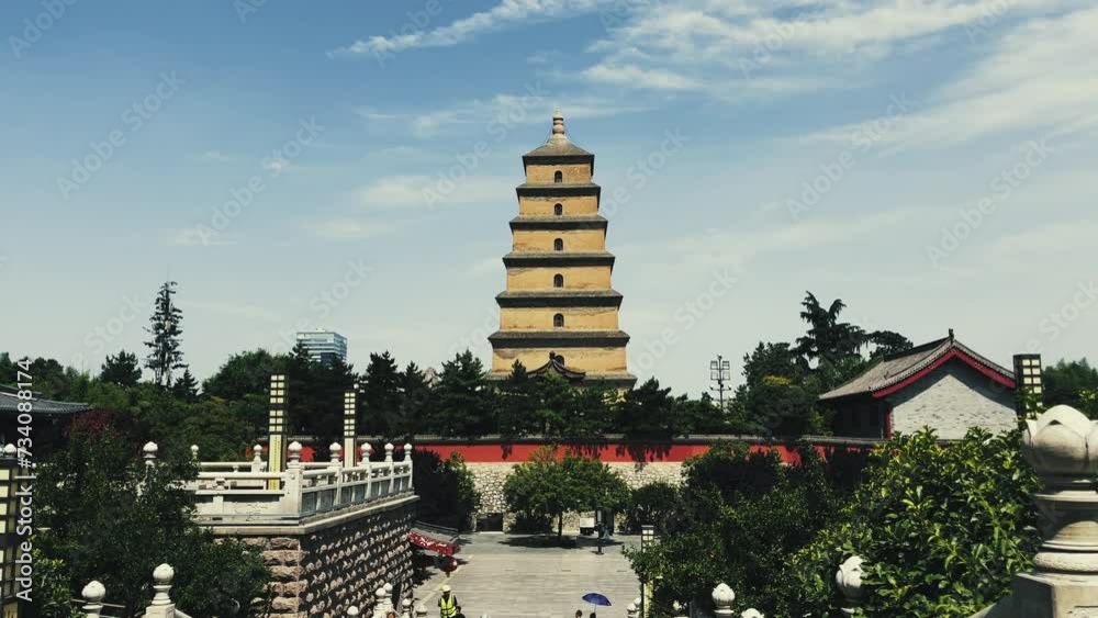 Wall mural Xian city urban view with Dayan Pagoda