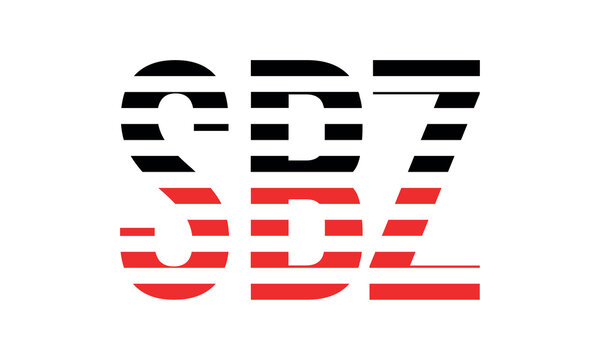 SBZ three initial letter iconic line negative space minimal logo design vector template. monogram, abstract, wordmark, business, typography, minimalist, brand, company, flat, modern, unique, simple