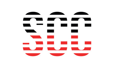 SCC three initial letter iconic line negative space minimal logo design vector template. monogram, abstract, wordmark, business, typography, minimalist, brand, company, flat, modern, unique, simple