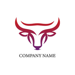 bull horns taurus head logo