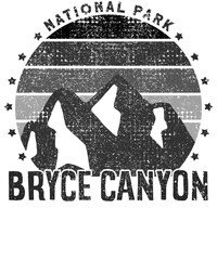 US National Park Retro Illustration Vintage Mountains Hiking Outdoor Nature