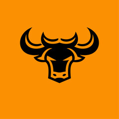 bull horns taurus head logo 