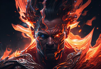 Fiery Fury: An Anger Fueled Fantasy Beautiful Artistic Designer Illustration (generative AI)