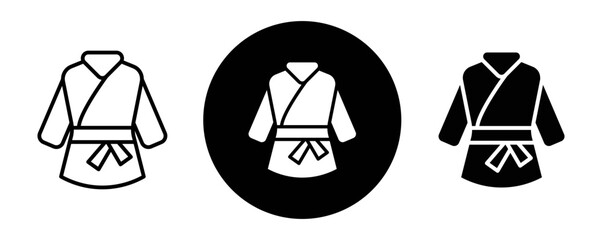 Kimono outline icon collection or set. Kimono Thin vector line art © Petsscouts