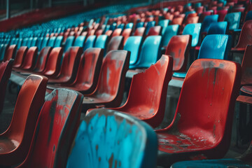 Fototapeta premium empty football chairs fancy stadium