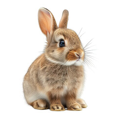 Obraz premium cute easter bunny isolated on transparent background ,generative ai