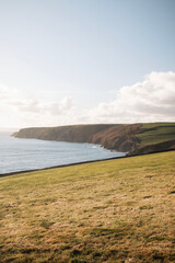 Vertical of Cornwall Cliffs, UK on a sunny day