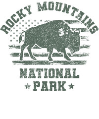 US National Park Retro Illustration Vintage Mountains Hiking Outdoor Nature